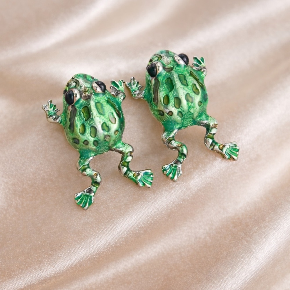 Green Frog Cute Earrings